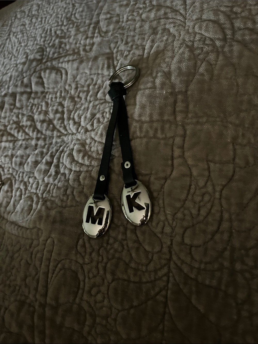 Michael Kors Black and Silver Logo Keychain